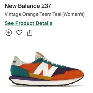 New Balance 237
Vintage Orange Team Teal (Women's)